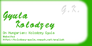 gyula kolodzey business card